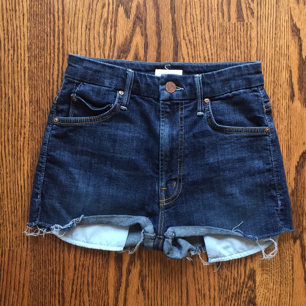 MOTHER DENIM HIGH WAISTED SHORTS